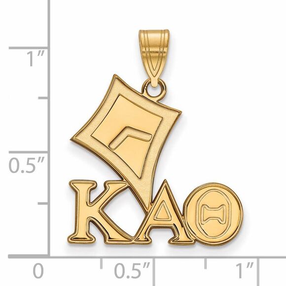 14K Plated Silver Kappa Alpha Theta Medium Pendant - Picture 2 of 3